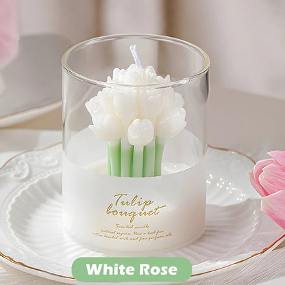 Flower Scented Candles Multi Color Atmosphere Fragrance Gift Box Tu... - 100ml