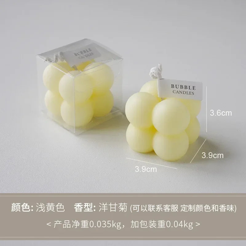 1Pc Lovely Color Cube Bubble Scented Candle Bedroom Living Room Fra... - 100ml