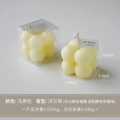 1Pc Lovely Color Cube Bubble Scented Candle Bedroom Living Room Fra... - 100ml