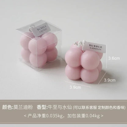 1Pc Lovely Color Cube Bubble Scented Candle Bedroom Living Room Fra... - 100ml