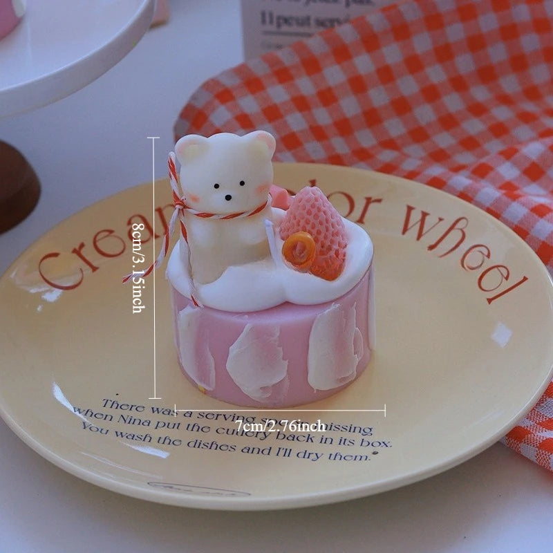 Aromatic Bear Candle Cute Dessert Design Sweet Scented Gift