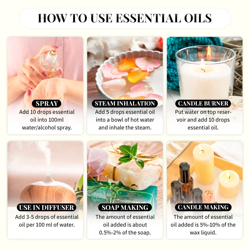Essential Oils for Diffuser – EVOKE 100ml Multi-Flavor Set
