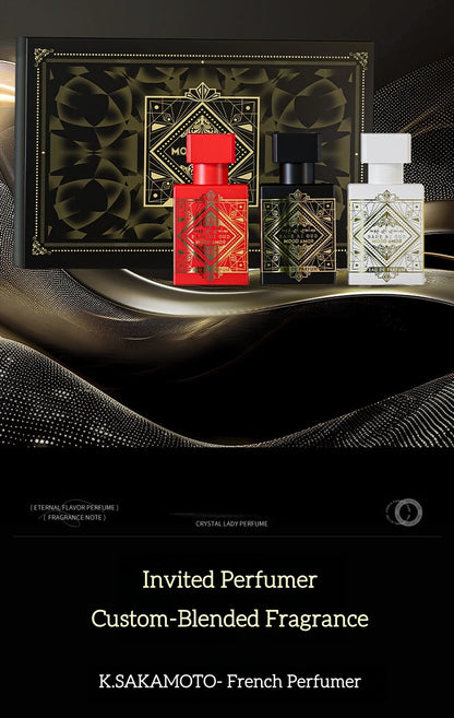 Dubai Unisex Perfume Set 3Pc Lasting Fragrance Woody Floral Men Women Eau De Parfums Pheromone Cologne Toilette Perfumes