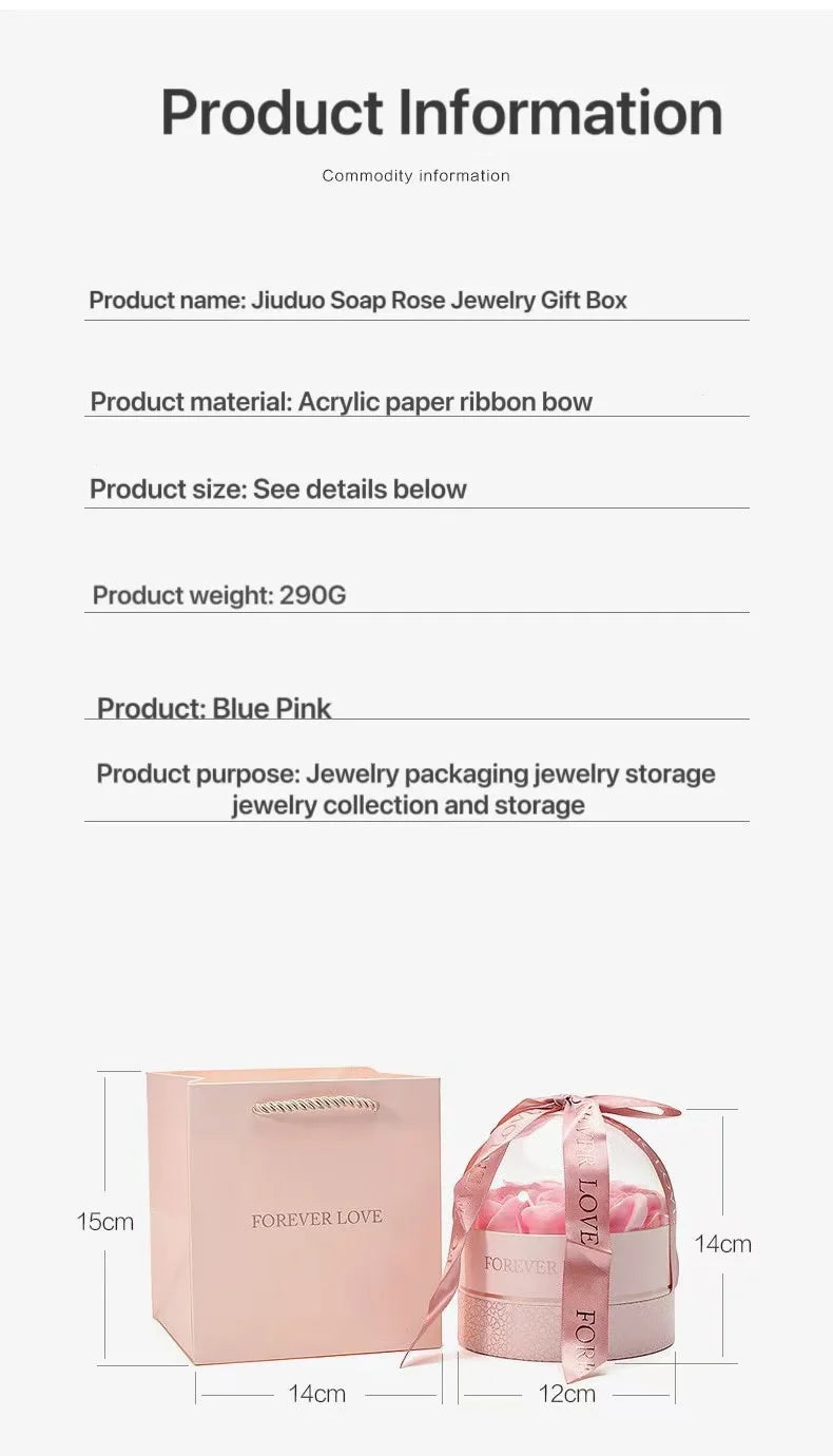 Rose Flower Jewelry Gift Box - Perfect for Girlfriend, Elegant Rose...