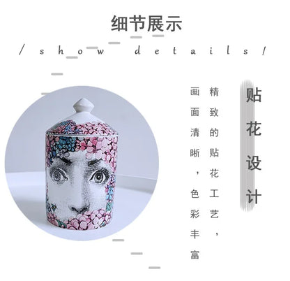 Creative Face Aromatherapy Candle Jar Ceramic Jewelry Storage Jar B... - 100ml
