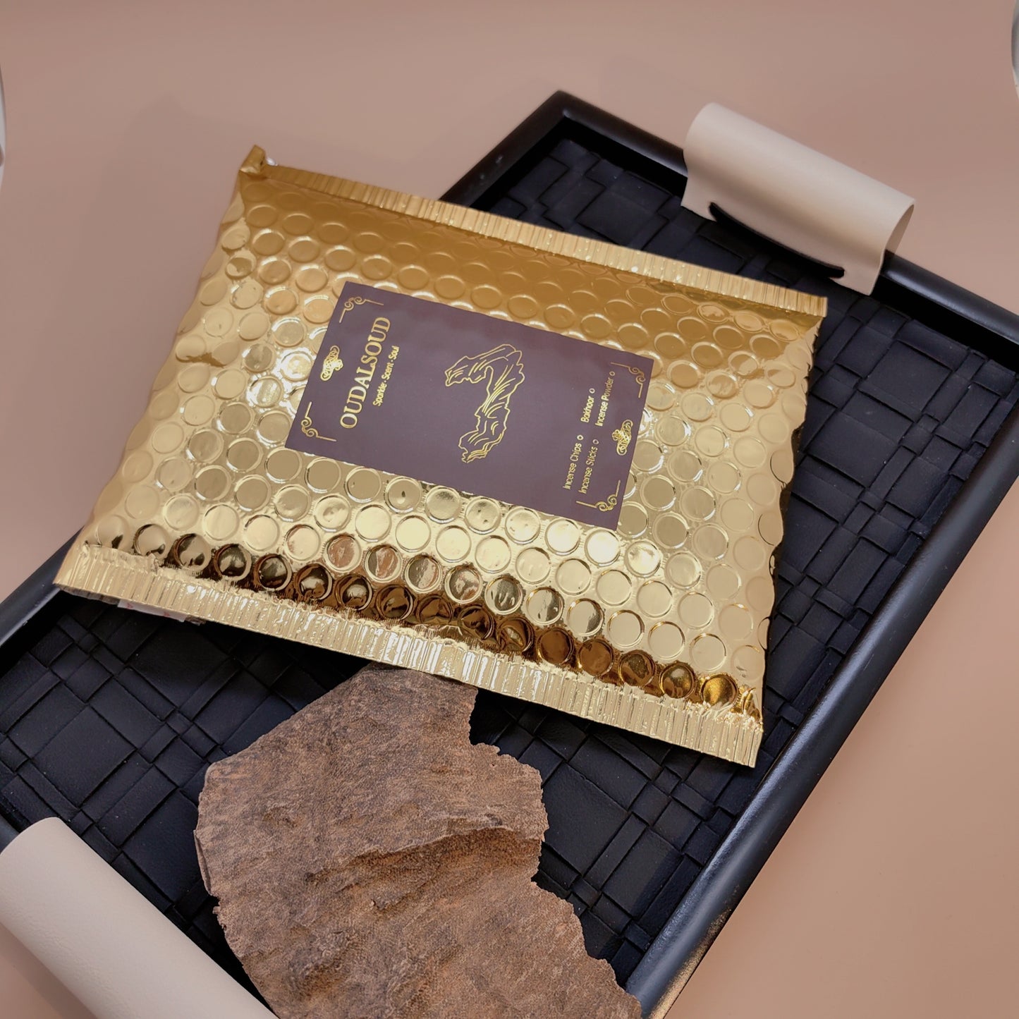 [80g Premium Smokeless Oud Incense] 80g Premium Oud Bakhoor Incense - Natural Lavender Aroma, Wood Material, Ideal for Ramadan & Eid ul Adha, Smokeless, No Feathers